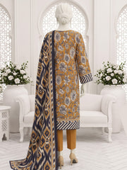Ittehad X Bin Ameer Linen Essential Unstitched Printed 3Pc Suit D-04