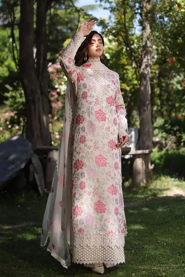 Chikankari Exclusive Embroidered Lawn Unstitched 3Pc CH26-V1-D104