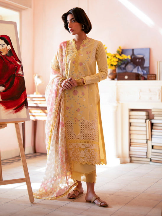 Seran Jahaan Unstitched Eid Edit Embroidered Lawn 3Pc Suit D-04 Aliyan