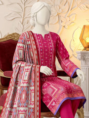 Ittehad X Bin Ameer Khaddar Essential Unstitched Printed 3Pc Suit D-04