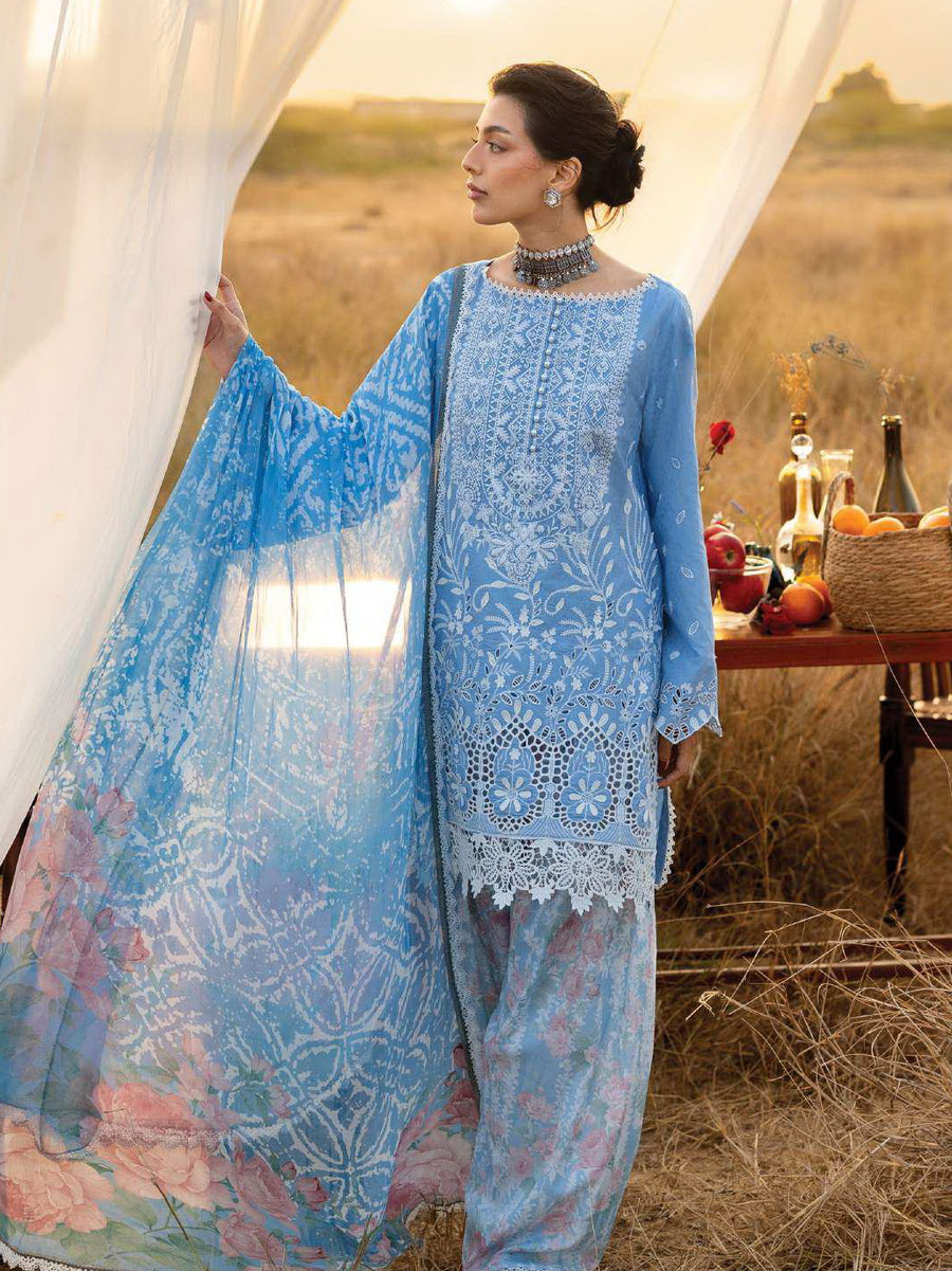 Zainab Chottani Embroidered Lawn Unstitched 3Pc Suit D-05 Azule