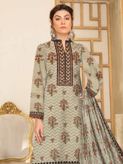 Rashk e Qamar Digital Printed Linen Unstitched 3Pc Suit D-05
