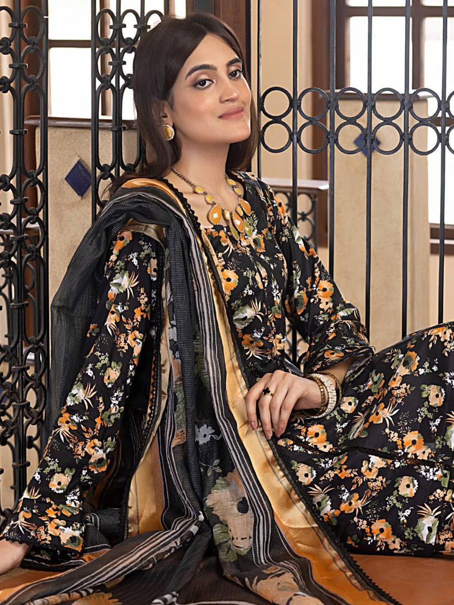 Regalia Salina Separates Mushk Unstitched Cambric 3 Piece Suit SSM-05