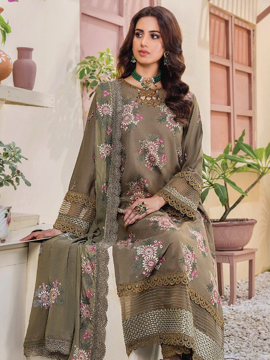 Rumli by Humdum Embroidered Karandi Unstitched 3Pc Suit RM-05