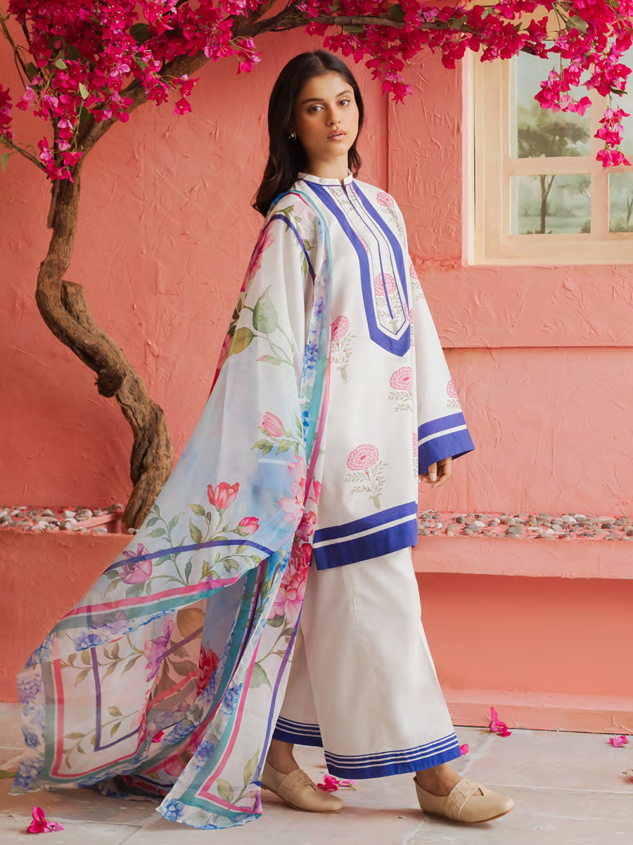 Coco Prints by Zara Shahjahan Unstitched Lawn 3Pc Suit D-05 MELON BLUSH