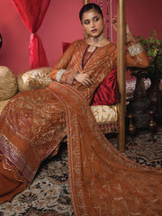 Heer by Humdum Embroidered Chiffon Unstitched 3PC Suit HR-05