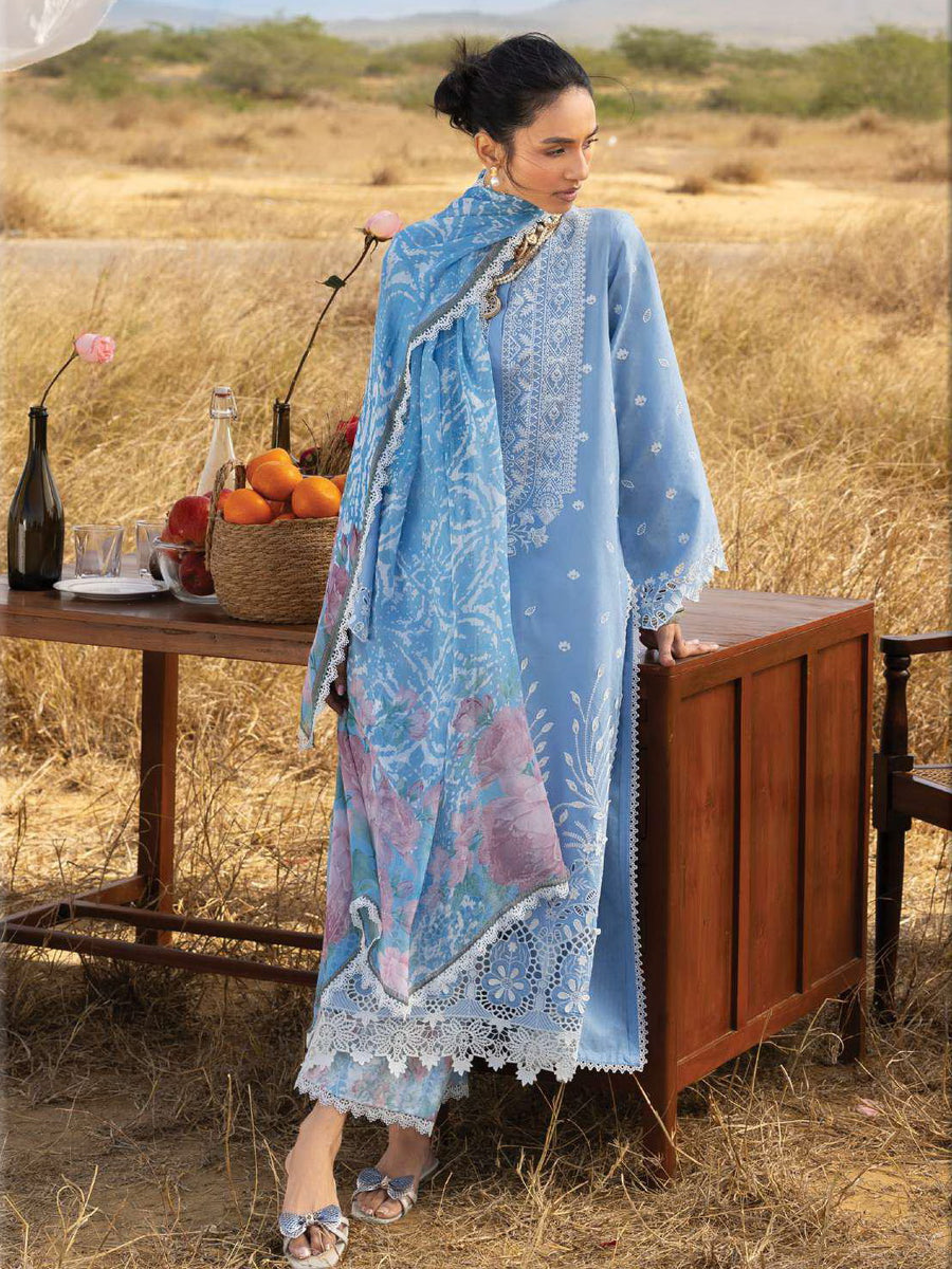 Zainab Chottani Embroidered Lawn Unstitched 3Pc Suit D-05 Azule