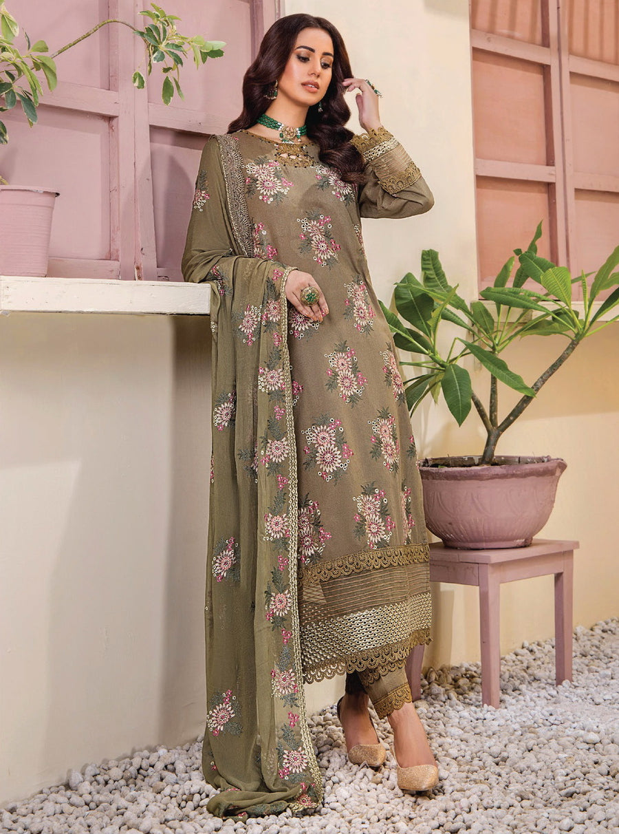 Rumli by Humdum Embroidered Karandi Unstitched 3Pc Suit RM-05