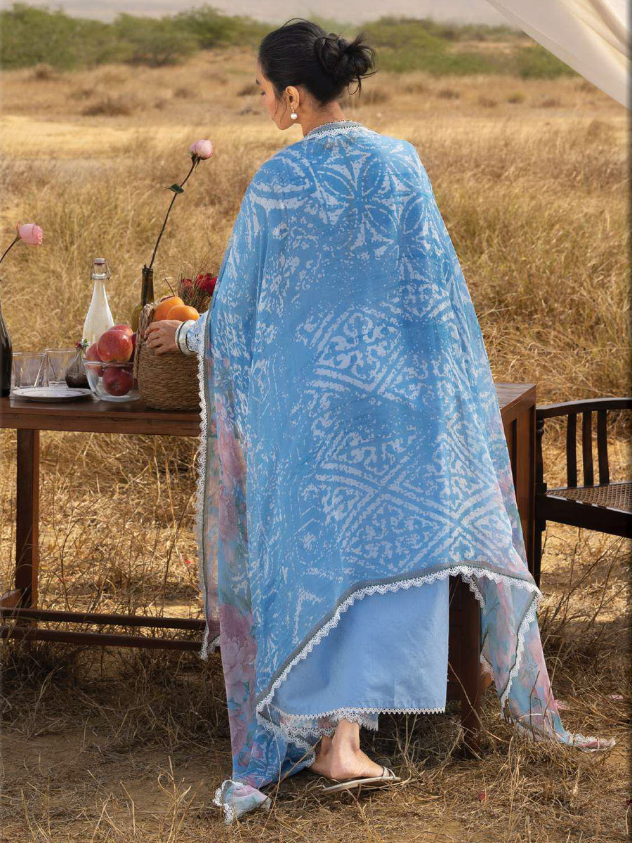 Zainab Chottani Embroidered Lawn Unstitched 3Pc Suit D-05 Azule
