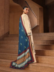 RajBari Premium Embroidered Peach Unstitched 3Pc Suit D-05