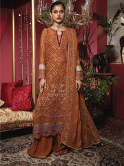 Heer by Humdum Embroidered Chiffon Unstitched 3PC Suit HR-05