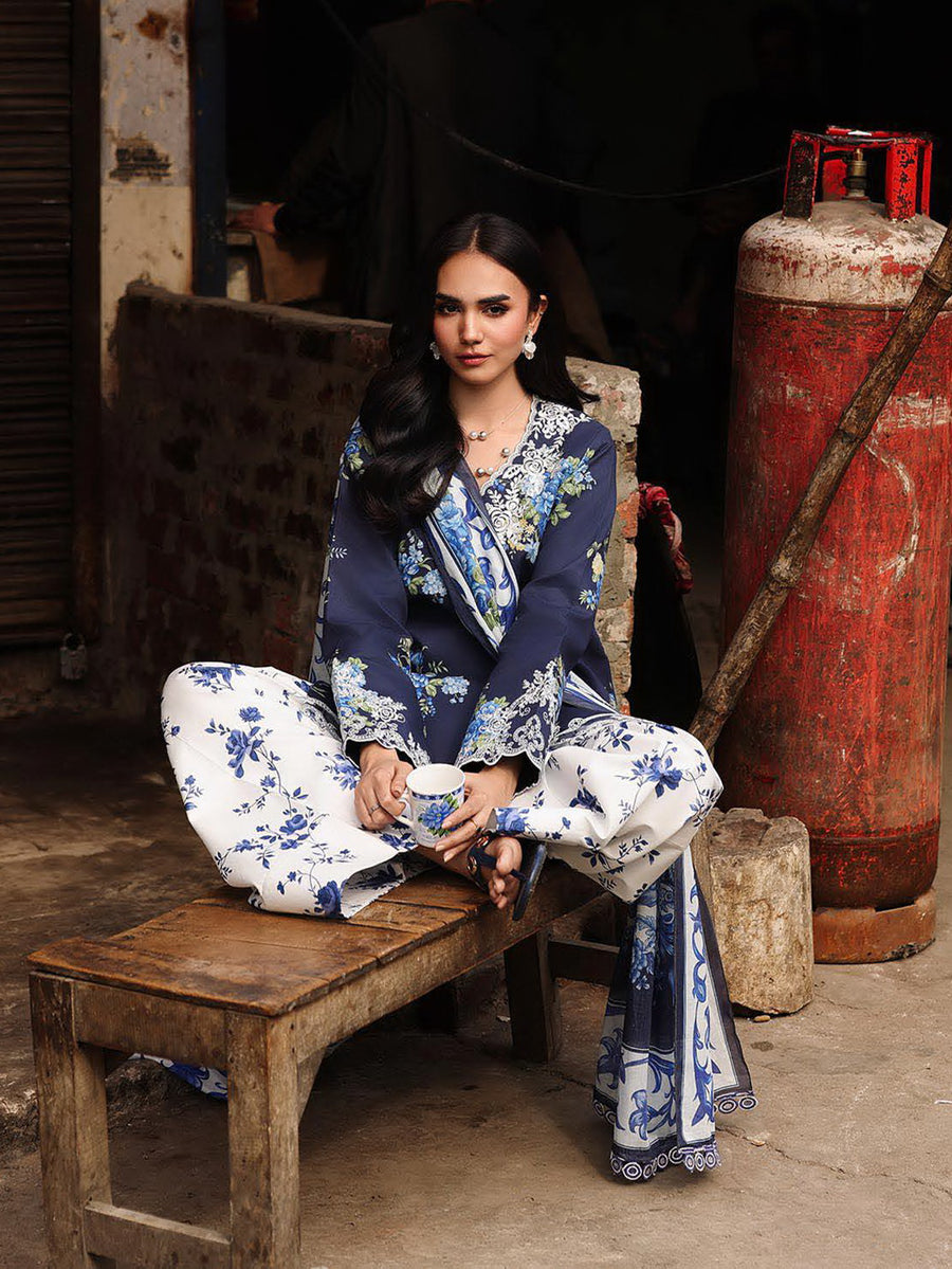 RajBari Nissa Floral Symphony Embroidered Lawn Unstitched 3Pc Suit D-05