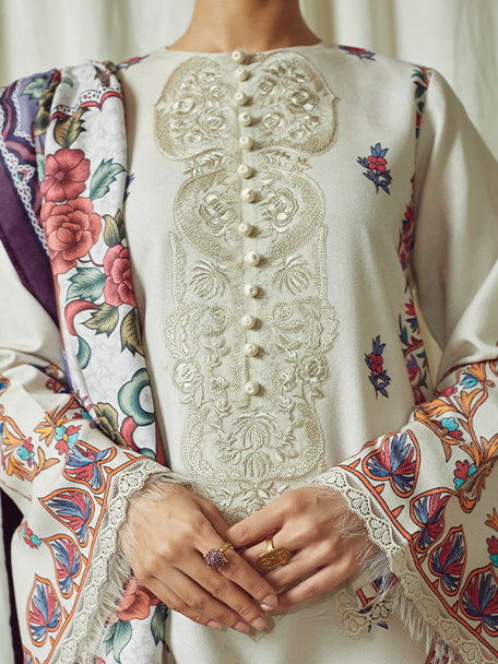 Bellini by Seran Embroidered Karandi Unstitched 3Pc Suit D-05 RENEE