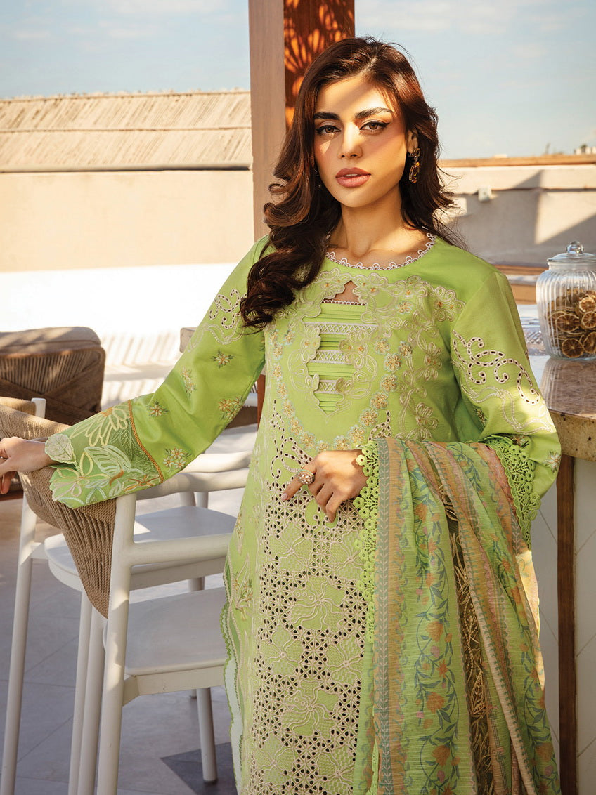 Rang Rasiya Premium Embroidered Lawn Unstitched 3Pc Suit D-03 ELAHEH