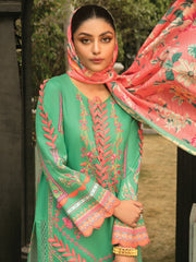 Rang Rasiya Florence Embroidered Lawn Unstitched 3Pc Suit D-05 JADE