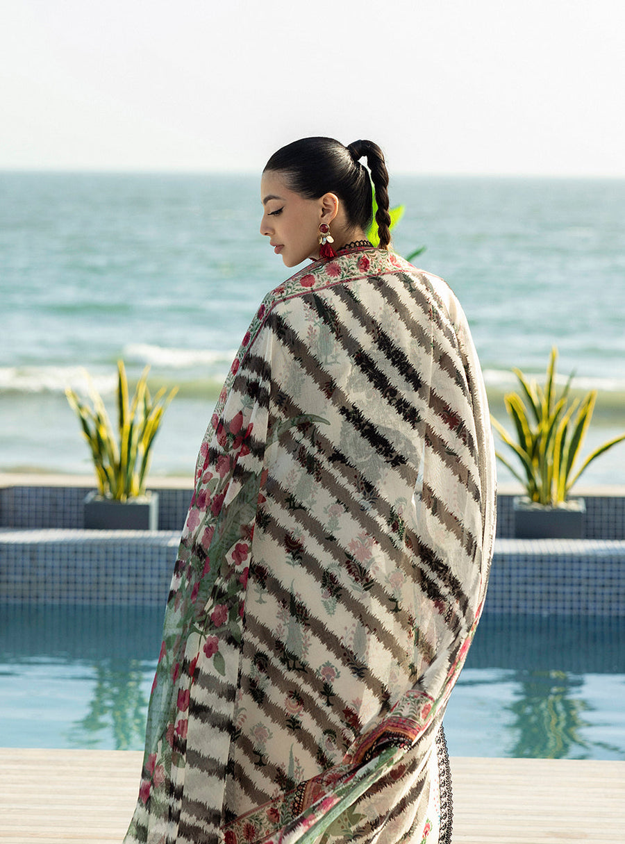 Zainab Chottani Tahra Embroidered Lawn Unstitched 3Pc Suit D-05 AZUREH