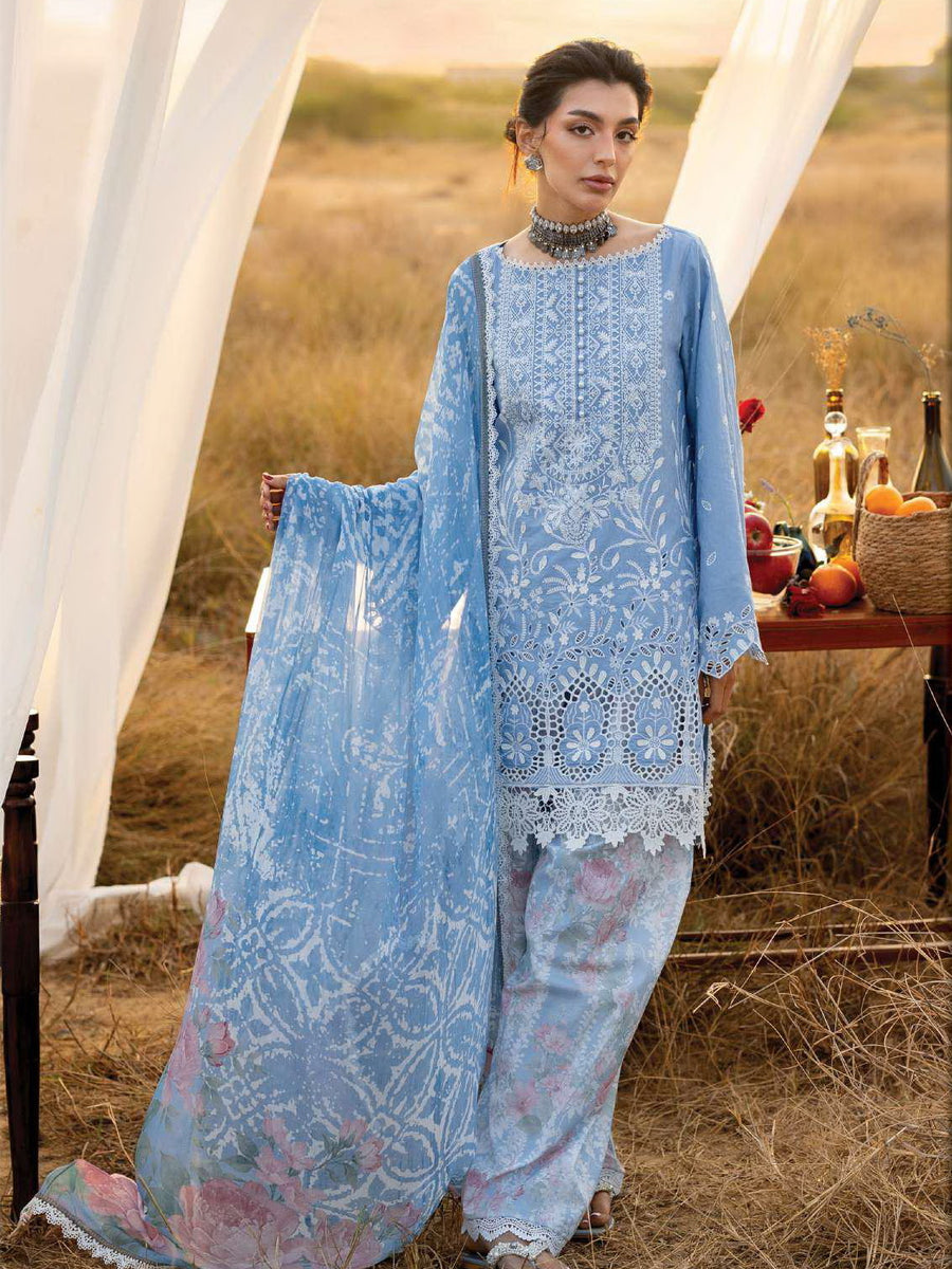 Zainab Chottani Embroidered Lawn Unstitched 3Pc Suit D-05 Azule