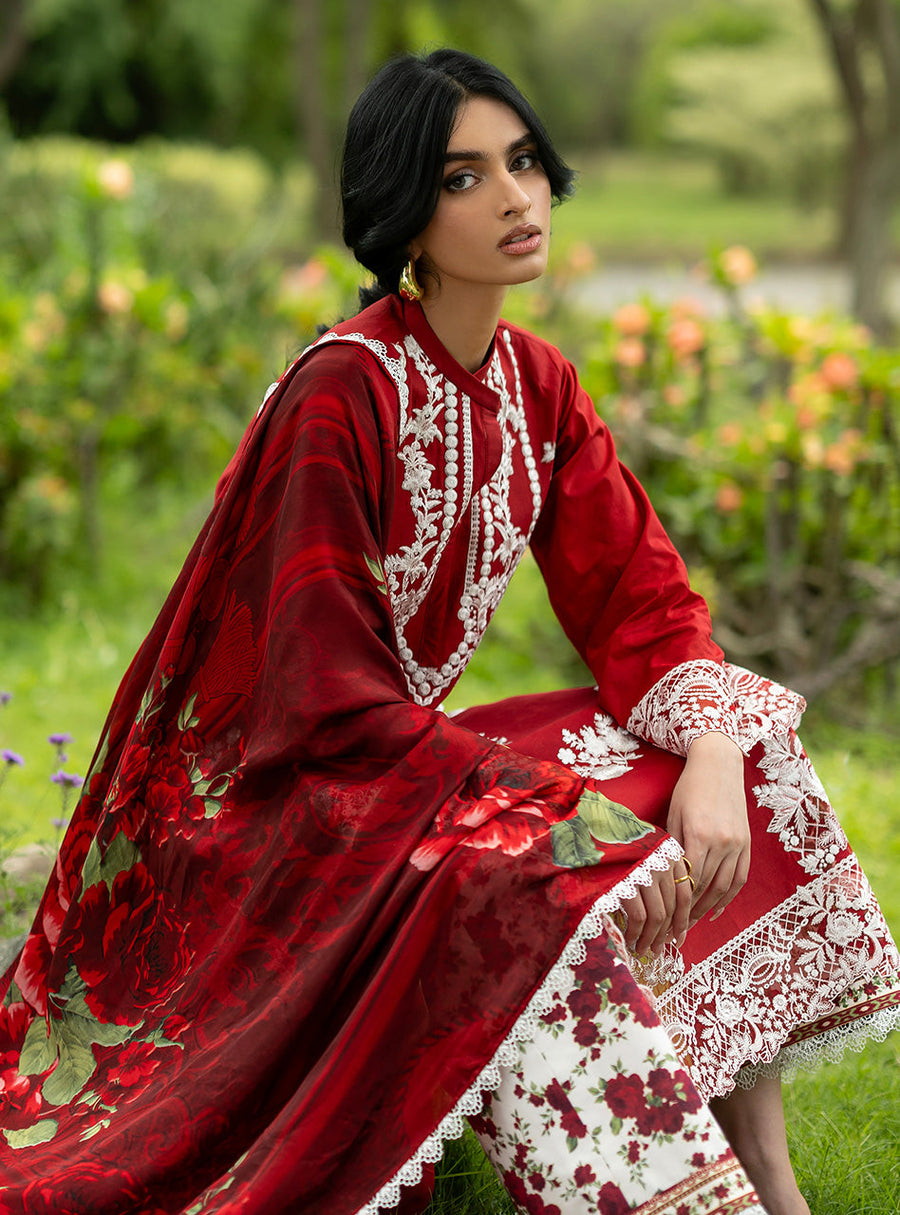 Zainab Chottani Luxe Lawn Unstitched Embroidered 3Pc Suit D-05 Rohe
