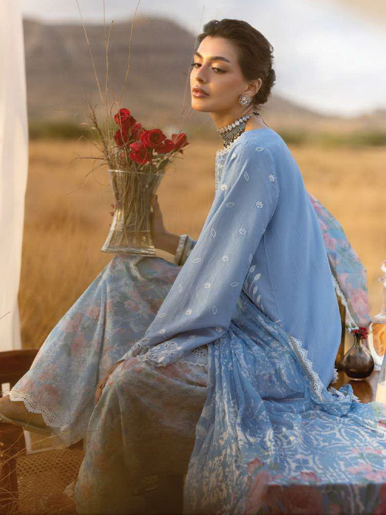 Zainab Chottani Embroidered Lawn Unstitched 3Pc Suit D-05 Azule