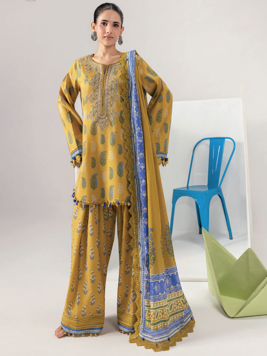 Maria.B M.Basics Embroidered Lawn Unstitched 3Pc Suit MB-CUSV13-05-B