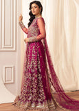 Hemline by Mushq Embroidered Net Unstitched 3Pc Suit D-05 Fuchsia