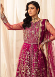 Hemline by Mushq Embroidered Net Unstitched 3Pc Suit D-05 Fuchsia