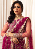 Hemline by Mushq Embroidered Net Unstitched 3Pc Suit D-05 Fuchsia