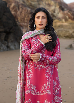 Sadaf Fawad Khan Siraa Embroidered Lawn Unstitched 3Pc Suit D-05 GULRUKH