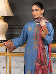 Rang Rasiya Carnation Embroidered Khaddar Unstitched 3Pc Suit D-05