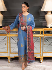 Rang Rasiya Carnation Embroidered Khaddar Unstitched 3Pc Suit D-05