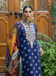 Zainab Chottani Embroidered Herringbone Unstitched 3Pc Suit D-05 Maya