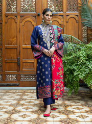 Zainab Chottani Embroidered Herringbone Unstitched 3Pc Suit D-05 Maya