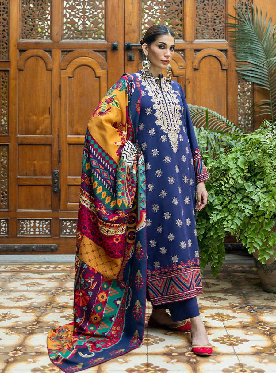 Zainab Chottani Embroidered Herringbone Unstitched 3Pc Suit D-05 Maya