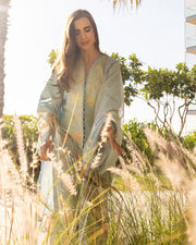Rang Rasiya Carnation Embroidered Lawn Unstitched 3Pc Suit D-05 OCEAN