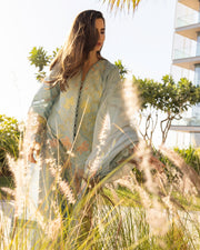 Rang Rasiya Carnation Embroidered Lawn Unstitched 3Pc Suit D-05 OCEAN