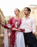 Rang Rasiya Carnation Embroidered Karandi Unstitched 3Pc Suit D-05 Rose