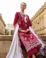 Rang Rasiya Carnation Embroidered Karandi Unstitched 3Pc Suit D-05 Rose