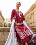 Rang Rasiya Carnation Embroidered Karandi Unstitched 3Pc Suit D-05 Rose