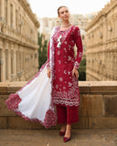 Rang Rasiya Carnation Embroidered Karandi Unstitched 3Pc Suit D-05 Rose