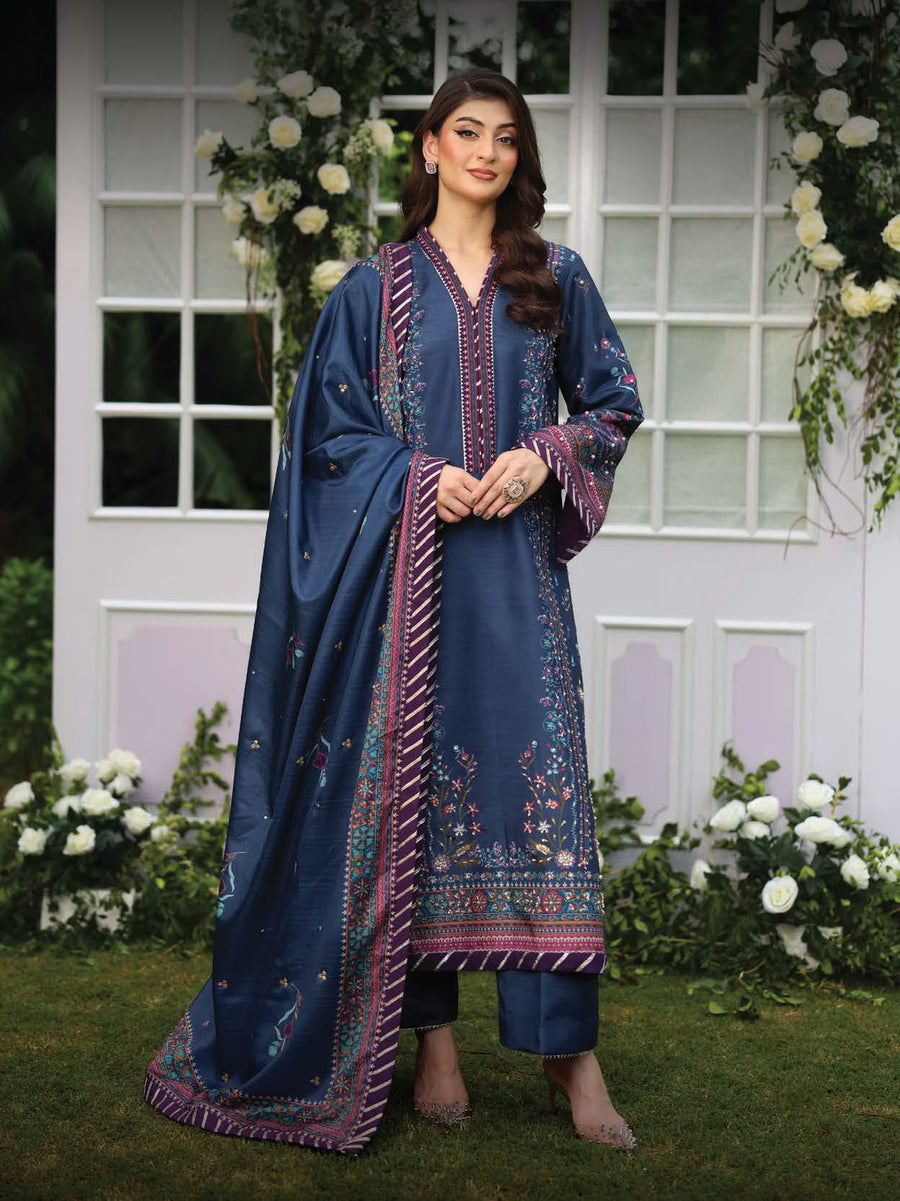 Rang Rasiya Luxury Silk Unstitched Embroidered 3Pc Suit D-04 Sharmeen