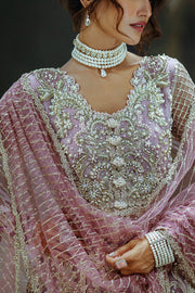 Mushq Stardust Embroidered Net Unstitched 3Pc Suit D-07 Spotlight Dreamer