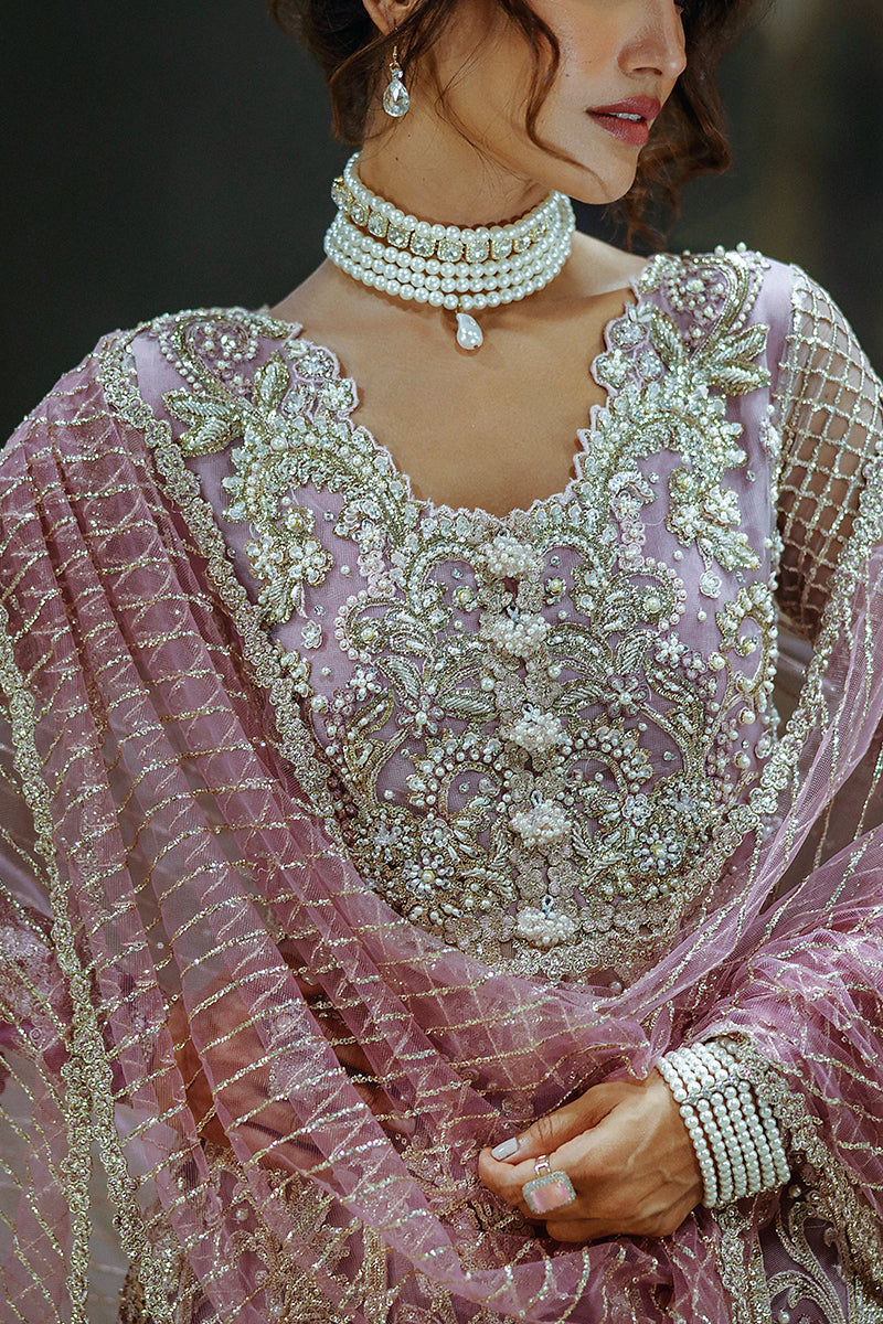 Mushq Stardust Embroidered Net Unstitched 3Pc Suit D-07 Spotlight Dreamer