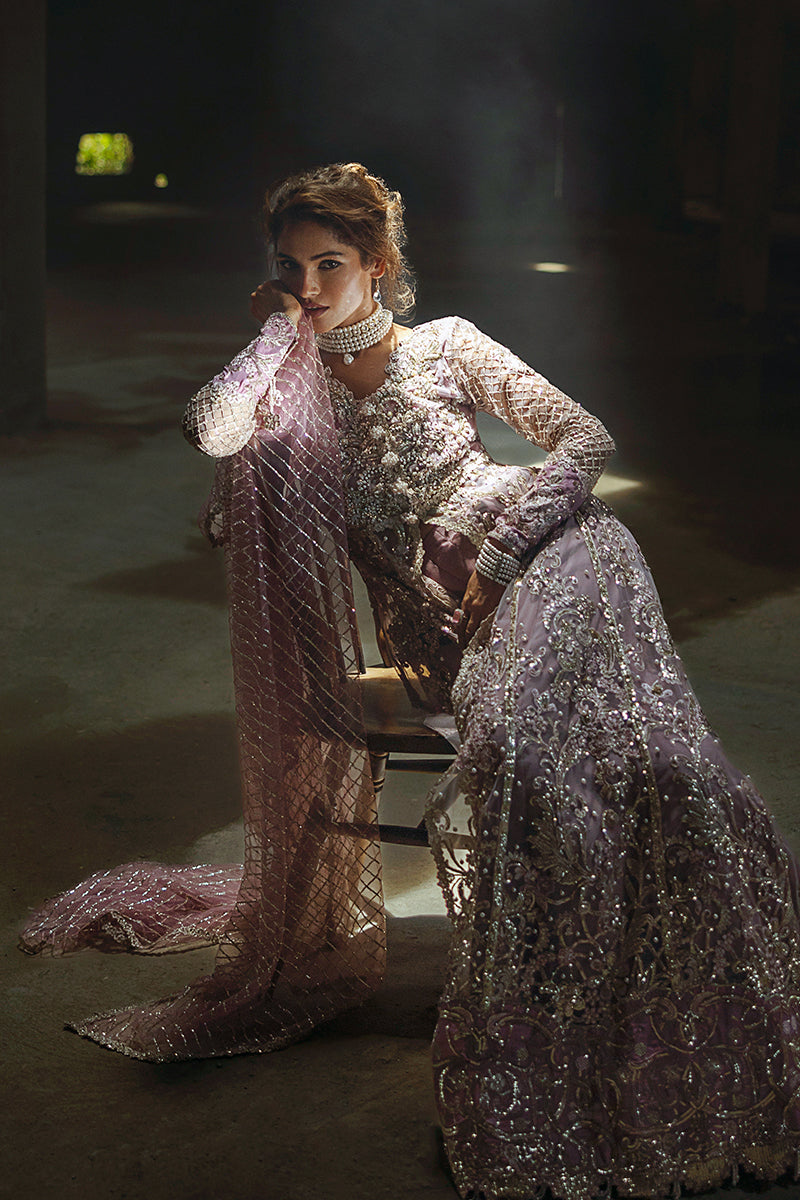 Mushq Stardust Embroidered Net Unstitched 3Pc Suit D-07 Spotlight Dreamer