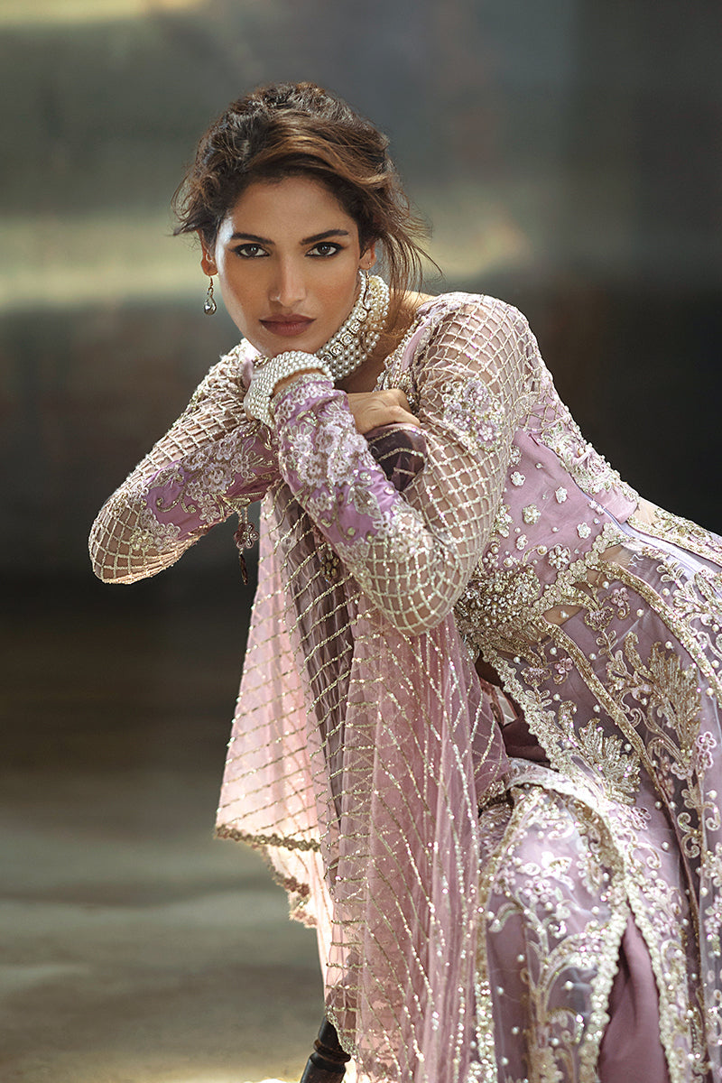 Mushq Stardust Embroidered Net Unstitched 3Pc Suit D-07 Spotlight Dreamer