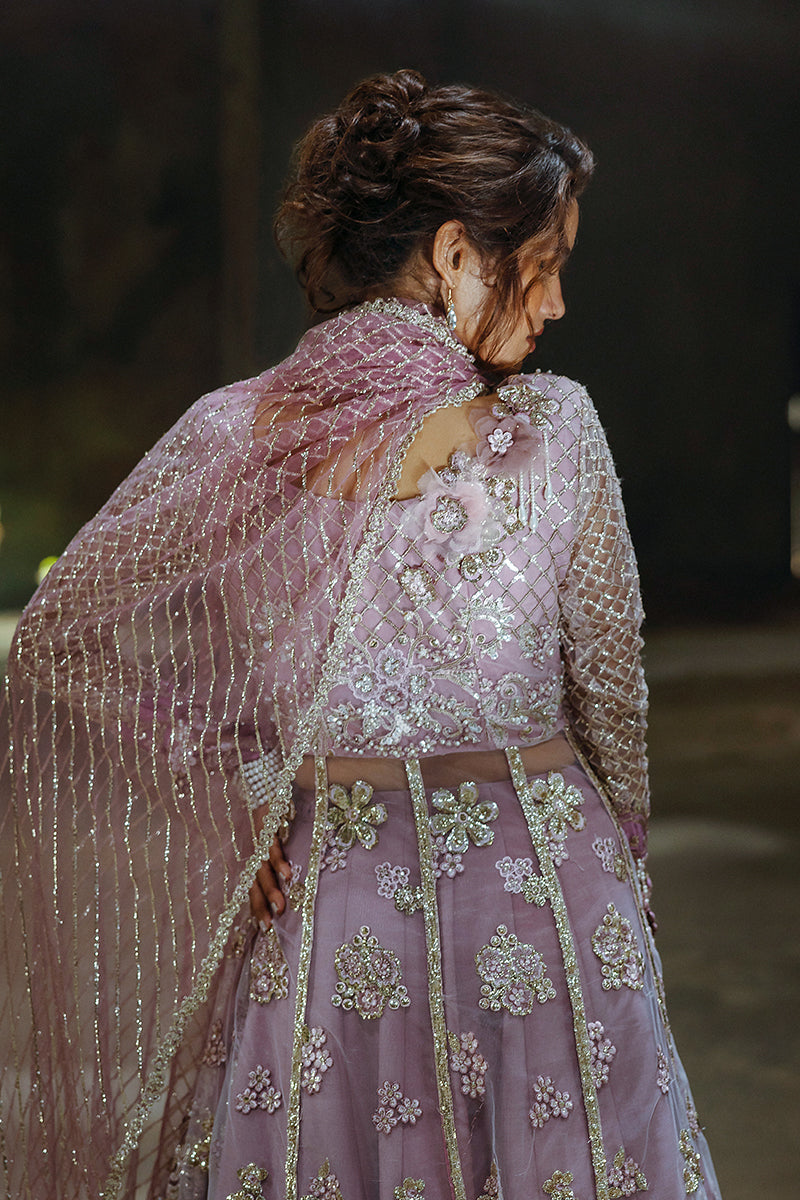 Mushq Stardust Embroidered Net Unstitched 3Pc Suit D-07 Spotlight Dreamer