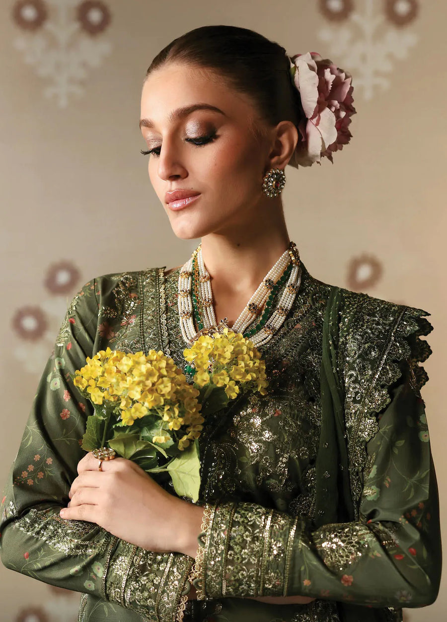Afrozeh Divani Embroidered Raw Silk Unstitched 3Pc Suit AS-V3-24-05 Zeba