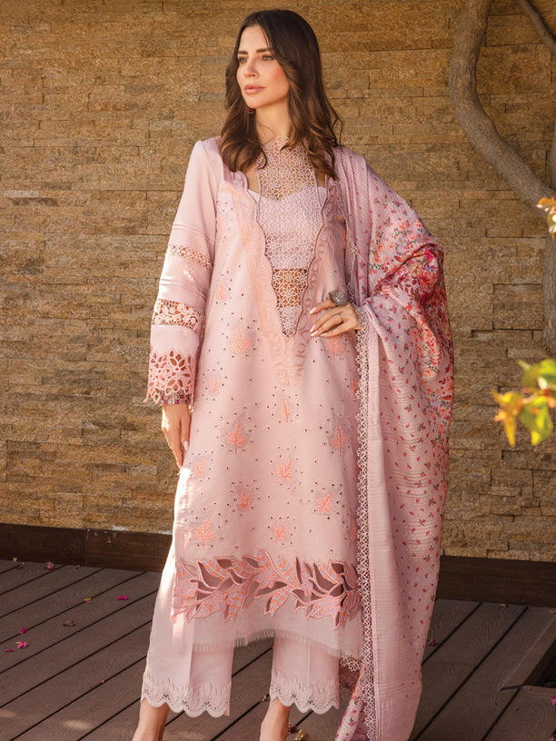 Rang Rasiya Carnation Embroidered Lawn Unstitched 3Pc Suit D-05 Zinnia