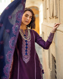 Mushq Broadway Embroidered Jacquard Viscose Unstitched 3Pc Suit - Endless Passion