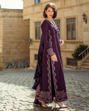 Mushq Broadway Embroidered Jacquard Viscose Unstitched 3Pc Suit - Endless Passion