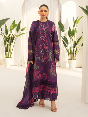 Rang Rasiya Florence Embroidered Lawn Unstitched 3Pc Suit D-05 Carnation
